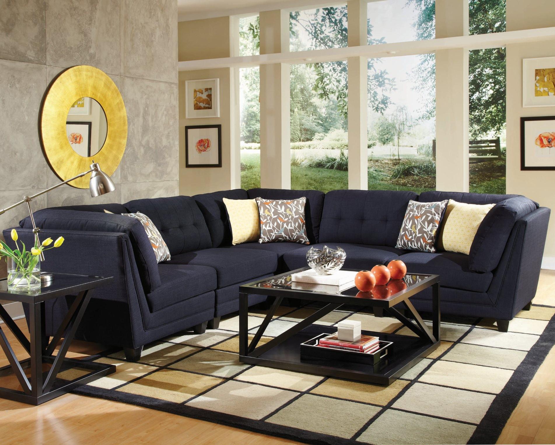 Coaster Keaton Transitional Five Piece Sectional Sofa with Tufting